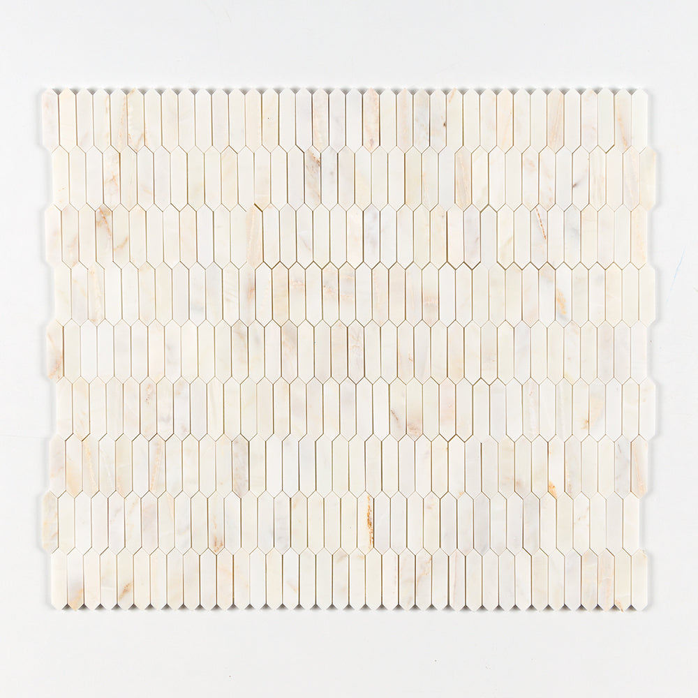 Marble Systems Calacatta Amber Marble Calacatta Amber matte marble tile pattern swatch — available at Surface Group