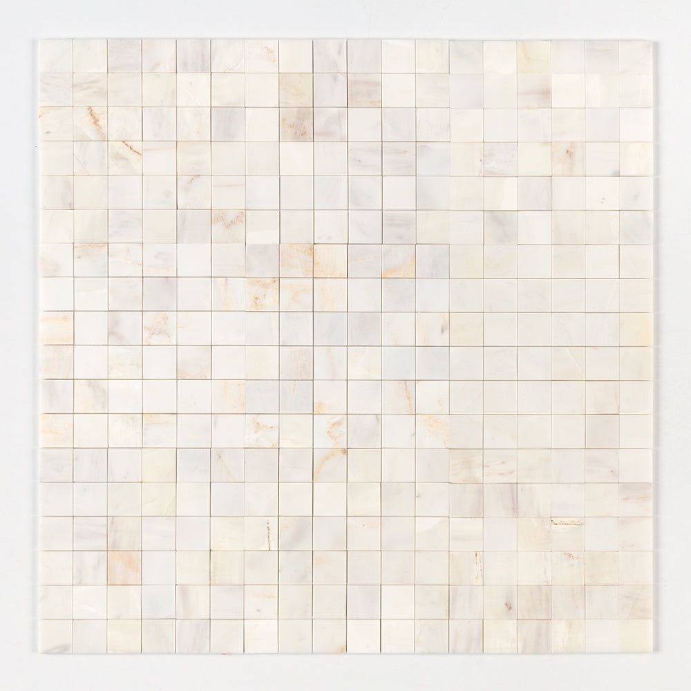 Marble Systems Calacatta Amber Marble Calacatta Amber matte marble tile pattern swatch — available at Surface Group