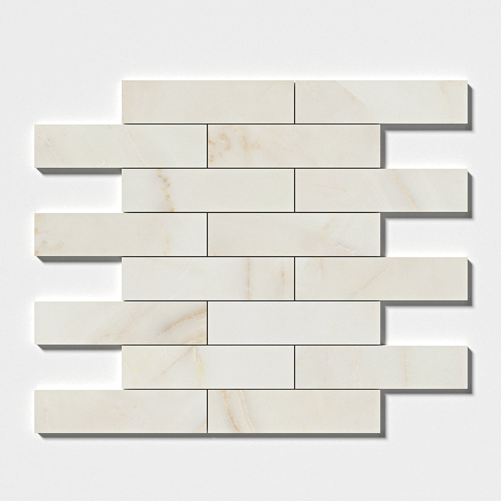 Marble Systems Calacatta Amber Marble Calacatta Amber matte marble tile pattern swatch — available at Surface Group