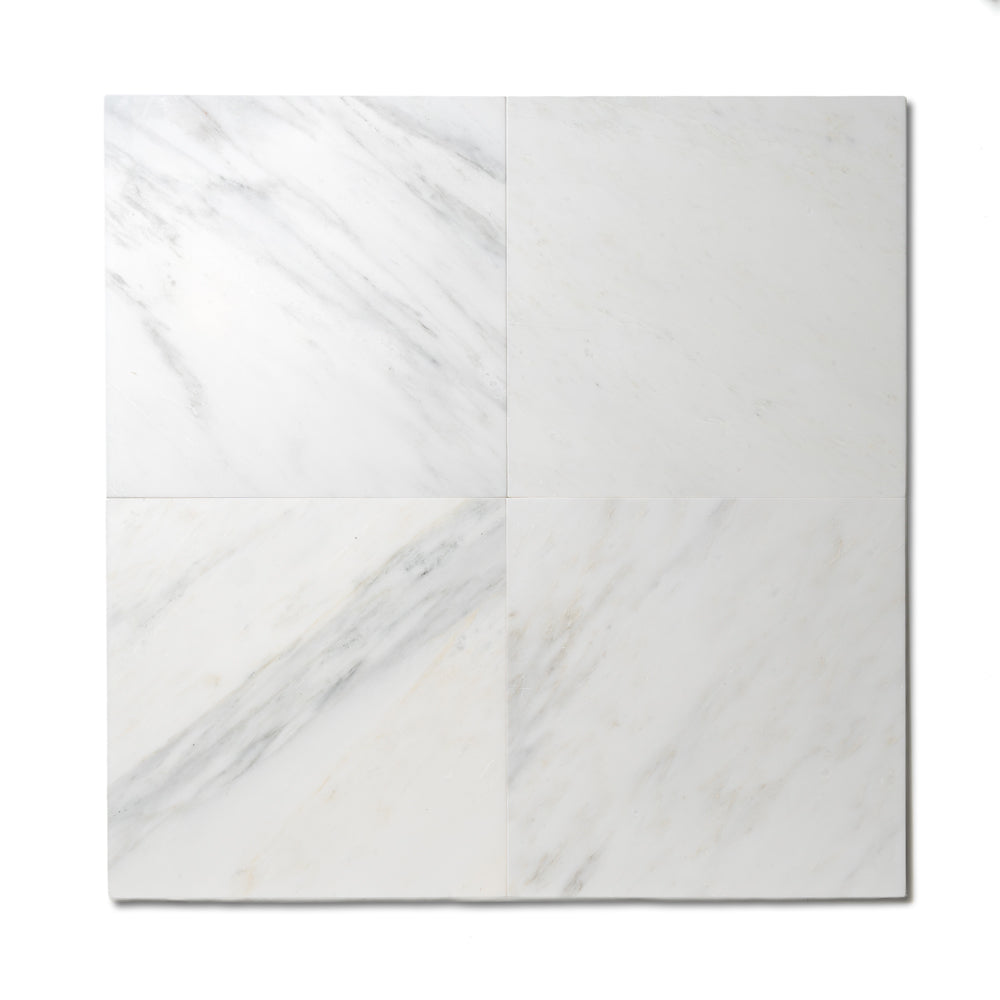 Marble Systems Calacatta Bella Honed Marble Calacatta Bella matte marble tile pattern swatch — available at Surface Group