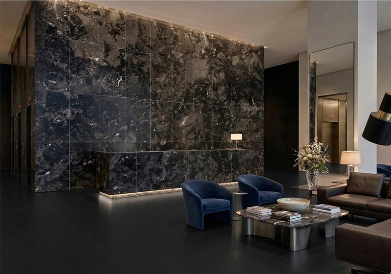 Calacatta Black Polished Marble Slab Random (SL91162)