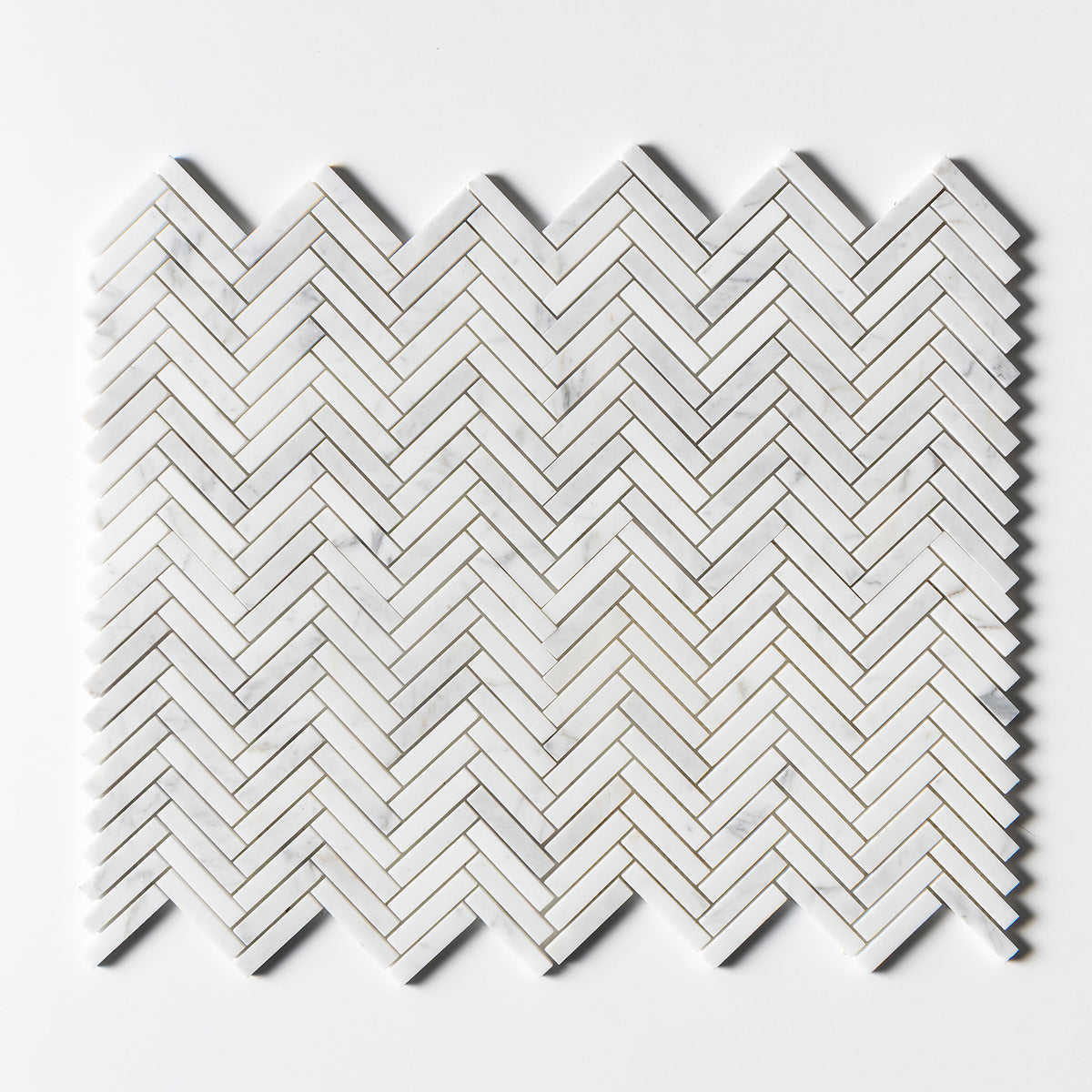 Calacatta Gold Honed Herringbone 5/8Γ3 Marble Mosaics 10 7/16Γ12 13/16