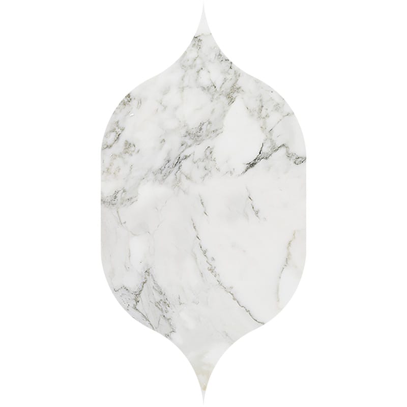 Gothic Arabesque Calacatta Gold Honed Marble Waterjet Decos 4 7/8Γ8 13/16 Image