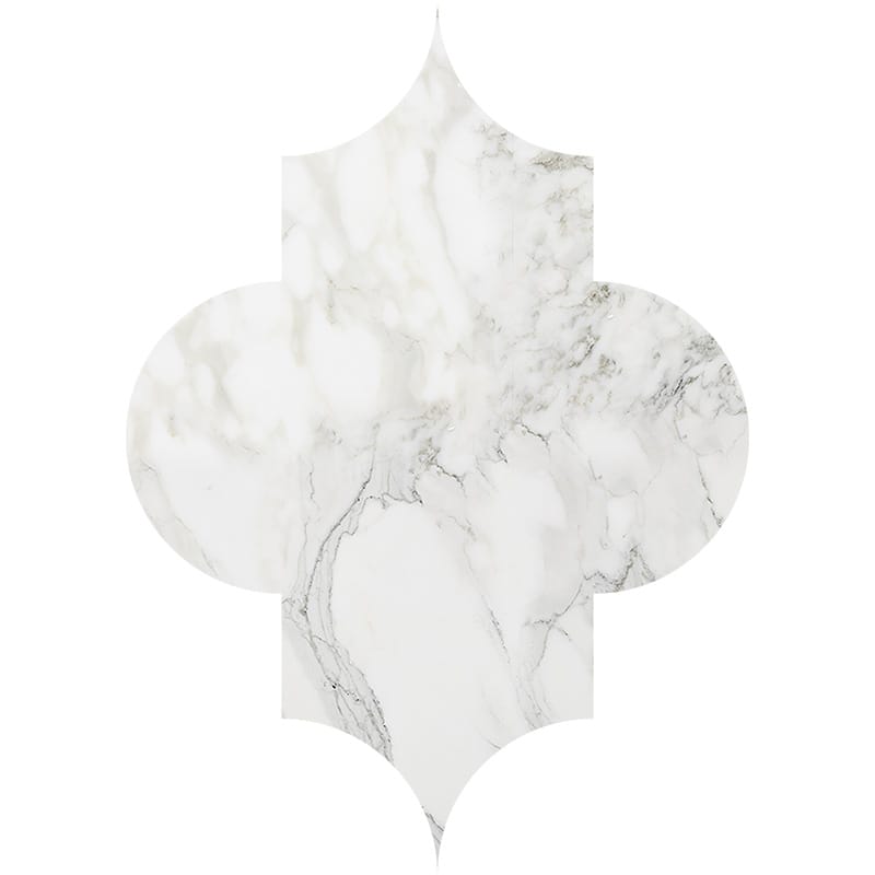 Arabesquette Calacatta Gold Honed Marble Waterjet Decos 6×8 1/4 Image