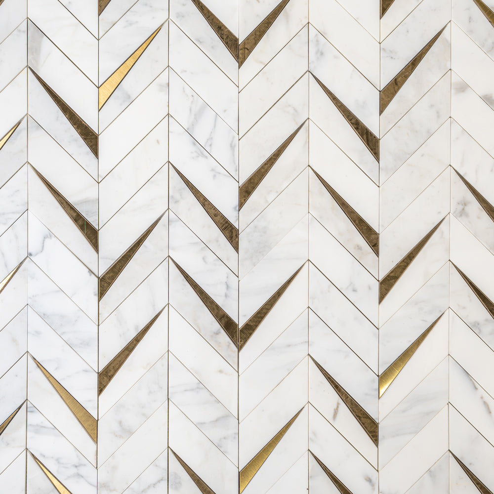 Marble Systems Calacatta Gold Honed Marble Calacatta Gold matte marble tile pattern swatch — available at Surface Group