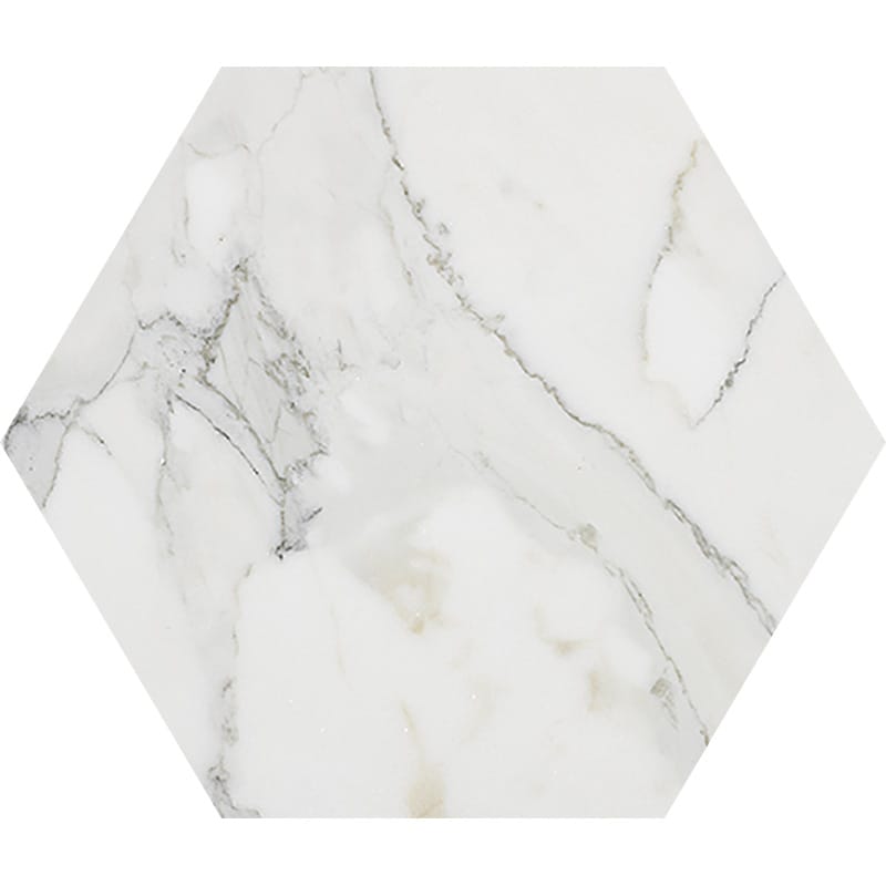 Hexagon Calacatta Gold Extra Polished Marble Waterjet Decos 5 25/32Γ5 Image