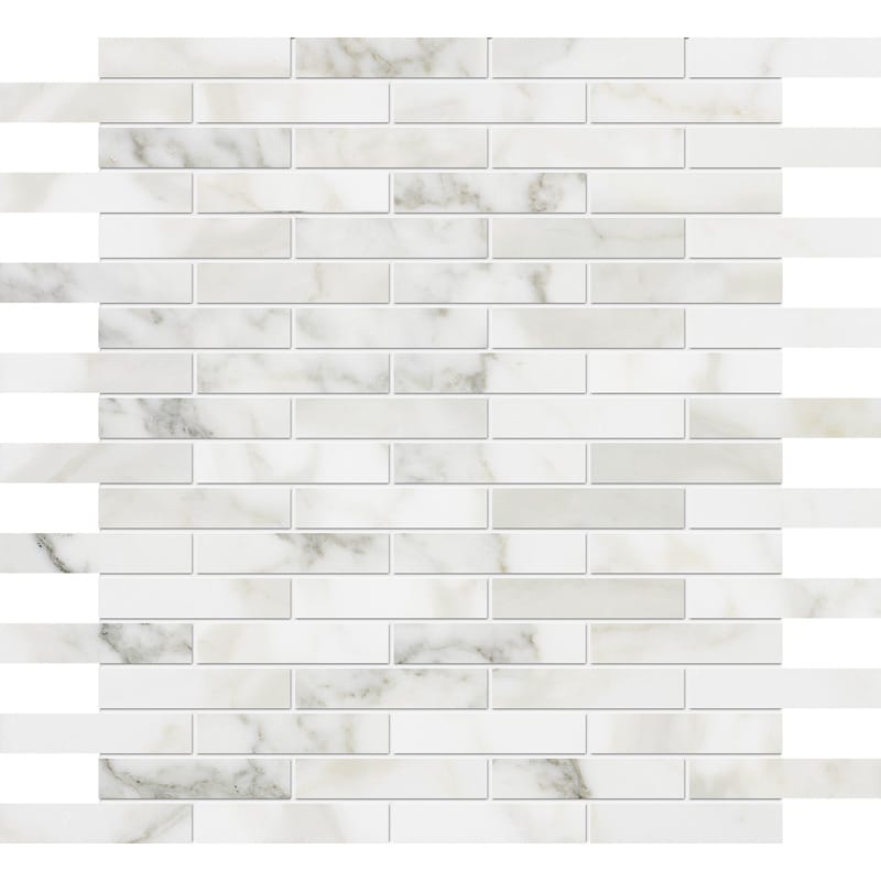 Calacatta Gold Honed 5/8×3 Marble Mosaic 12×12 Image