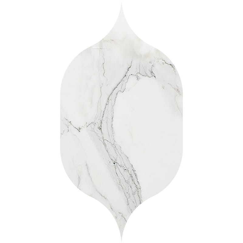 Gothic Arabesque Calacatta Gold Polished Marble Waterjet Decos 4 7/8Γ8 13/16 Image