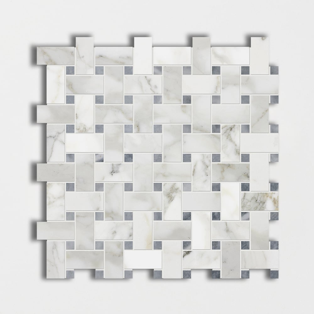 Calacatta Gold Polished Bardiglo Marble Mosaic 12×12 Image