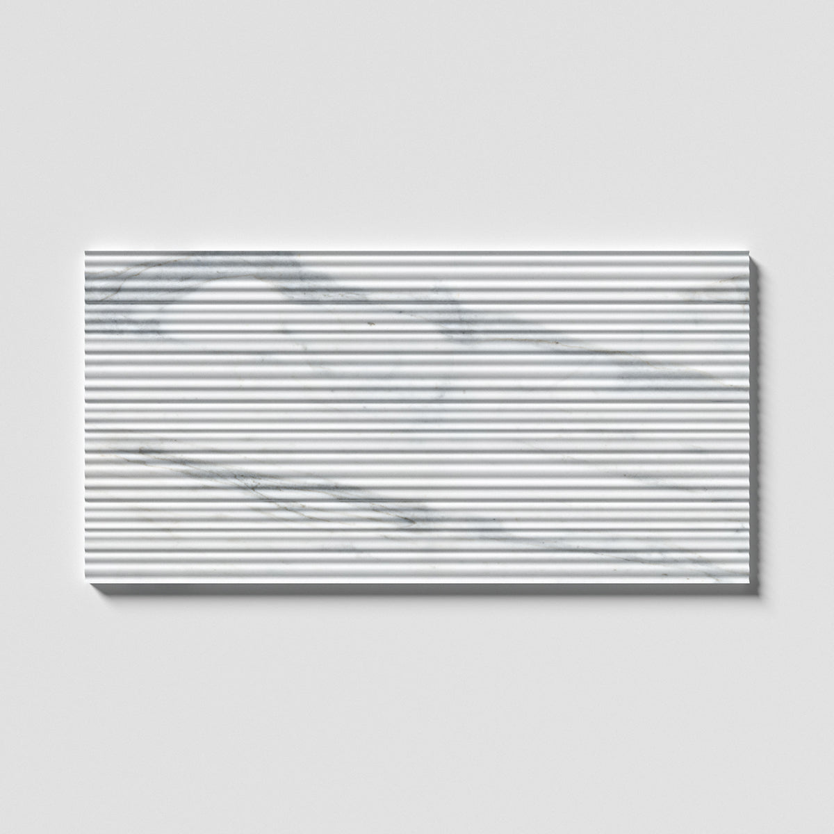 Calacatta Gold Royal Honed Thin Fluted Marble Tile 18×36 Image