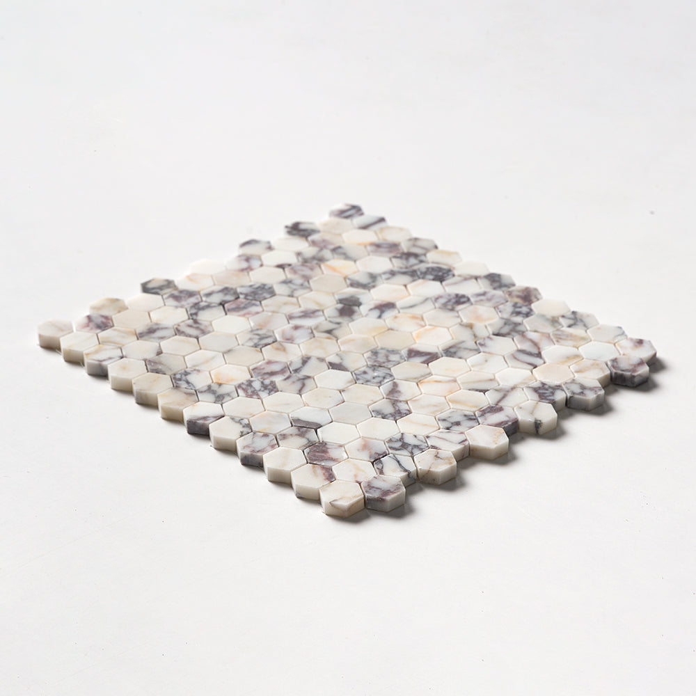 Calacatta Picasso Honed Hexagon 1Γ1 Marble Mosaics 11 1/2Γ12 1/4 (MS02570)