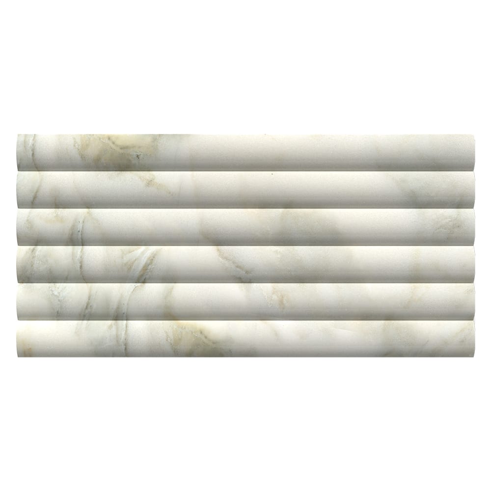 Calacatta Renaissance Honed Flute Trim Marble Accent Tiles 6Γ12 Image