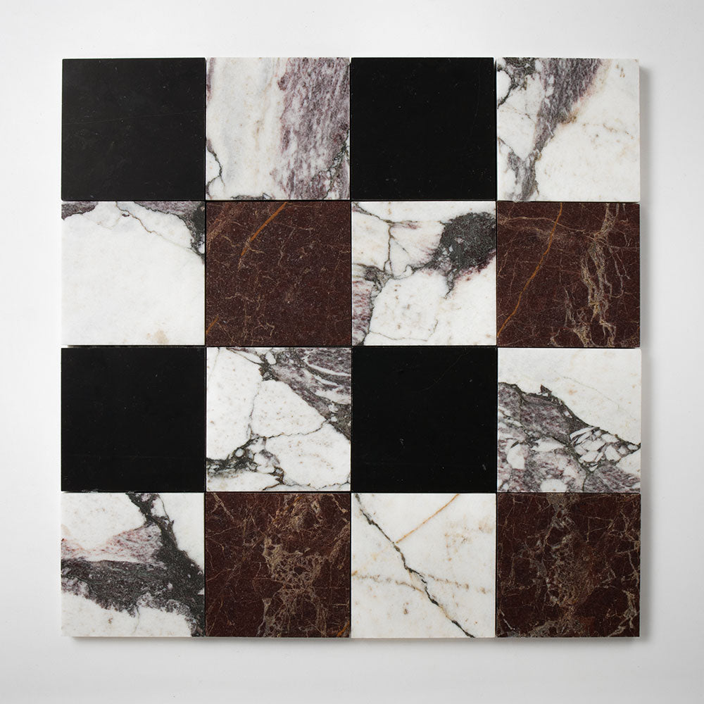 Multi Color Honed Marble Mosaic 16×16 Image