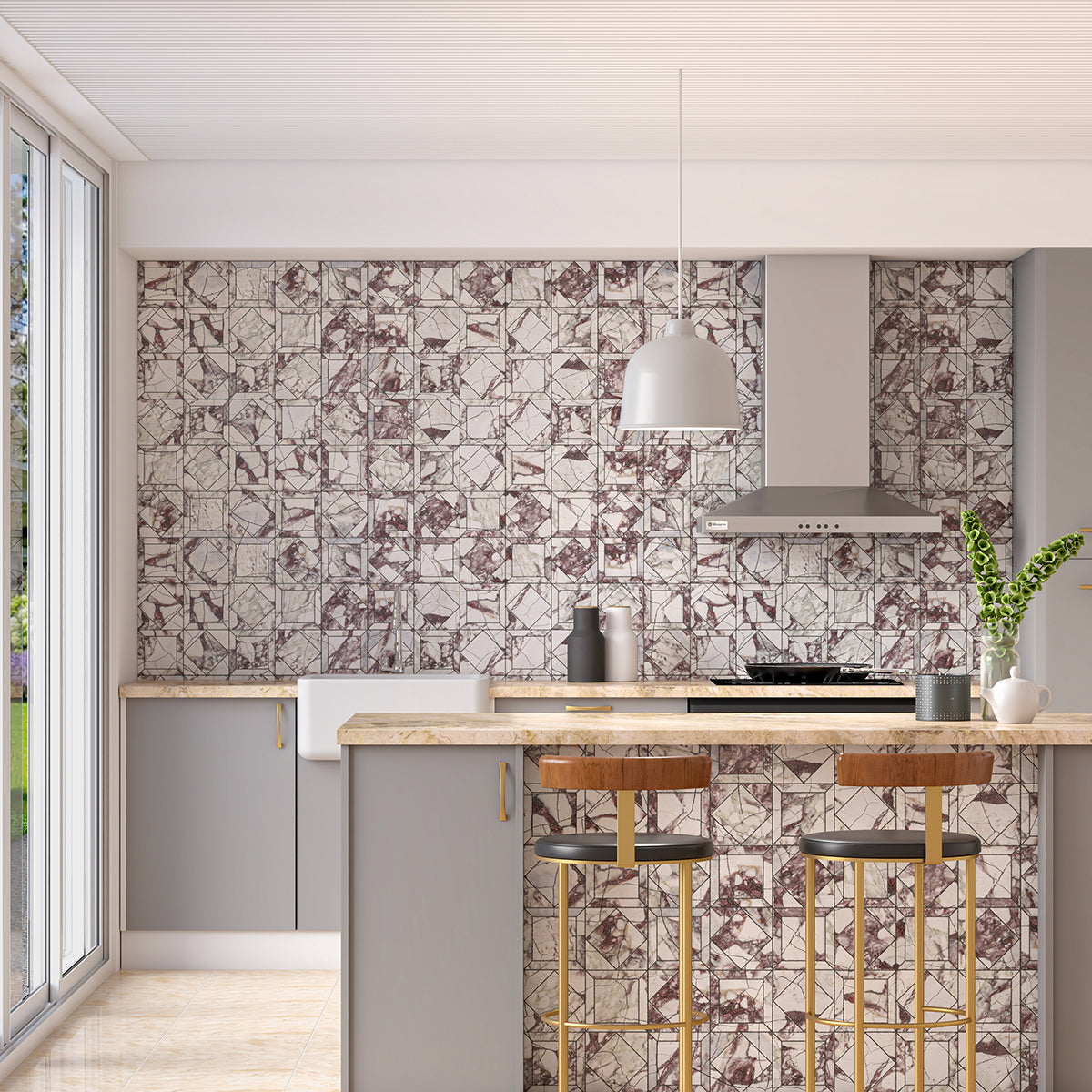 Calacatta Viola Honed Palazzo Marble Mosaic 12×12 (MS60016)
