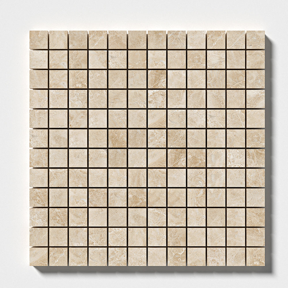 Cappuccino Polished 1×1 Marble Mosaic 12×12 Image