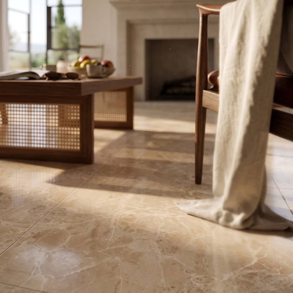 Cappuccino Polished Marble Tiles 24×24 (TL17177)