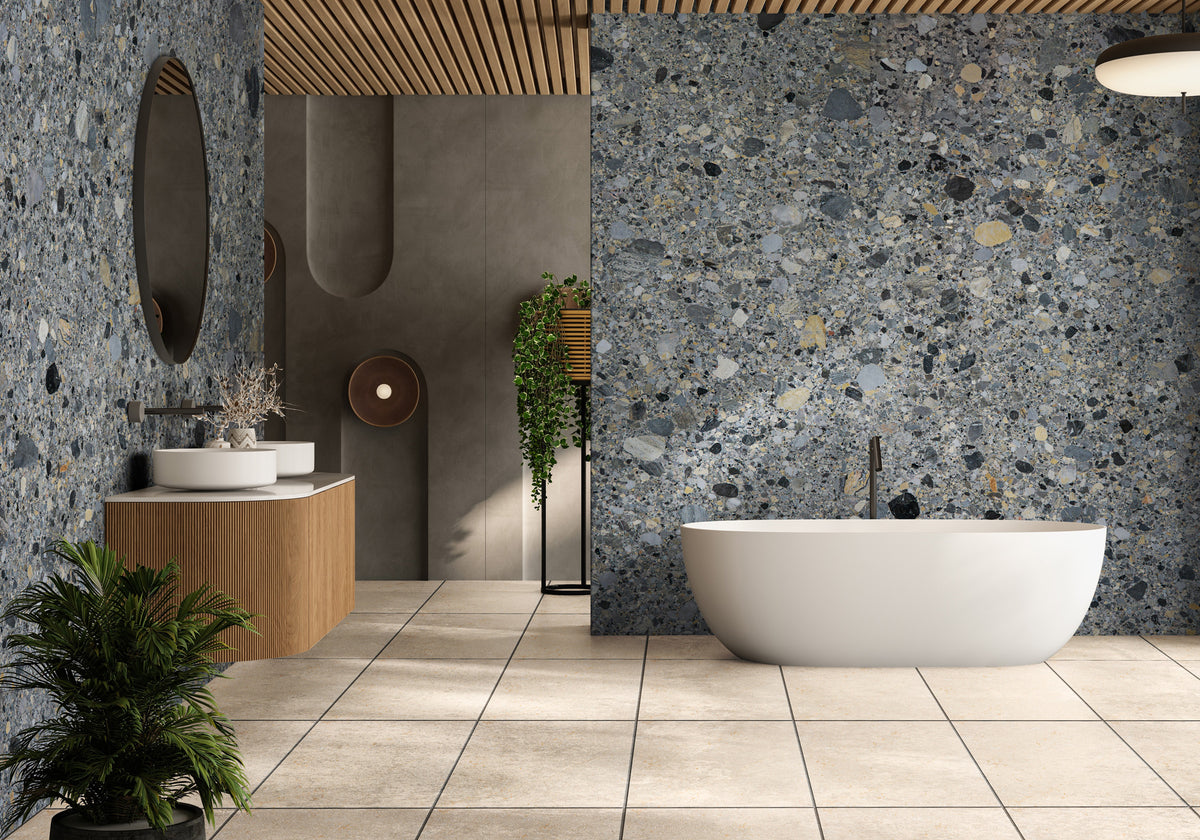 Ceppo Di Alba Polished Marble Slab Random (SL91146) Desert Path Brushed Limestone Tile 24×24 (TL21020)