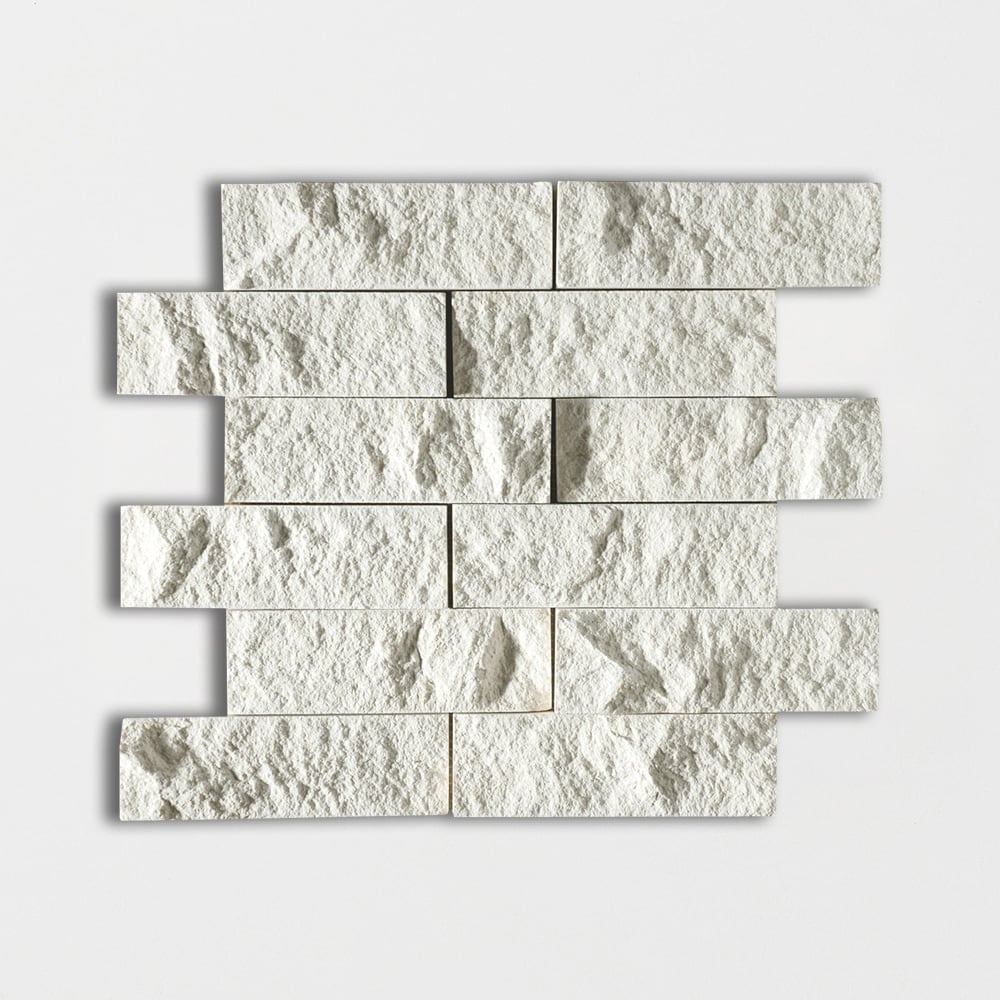 Champagne Rock Face 2×6 Limestone Mosaic 12×14 Image