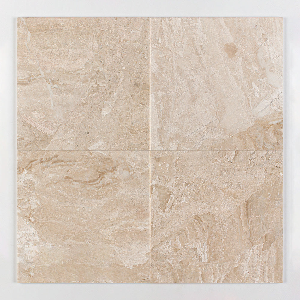 Marble Systems Checkerboard Marble Diana Royal glossy marble tile pattern swatch — available at Surface Group