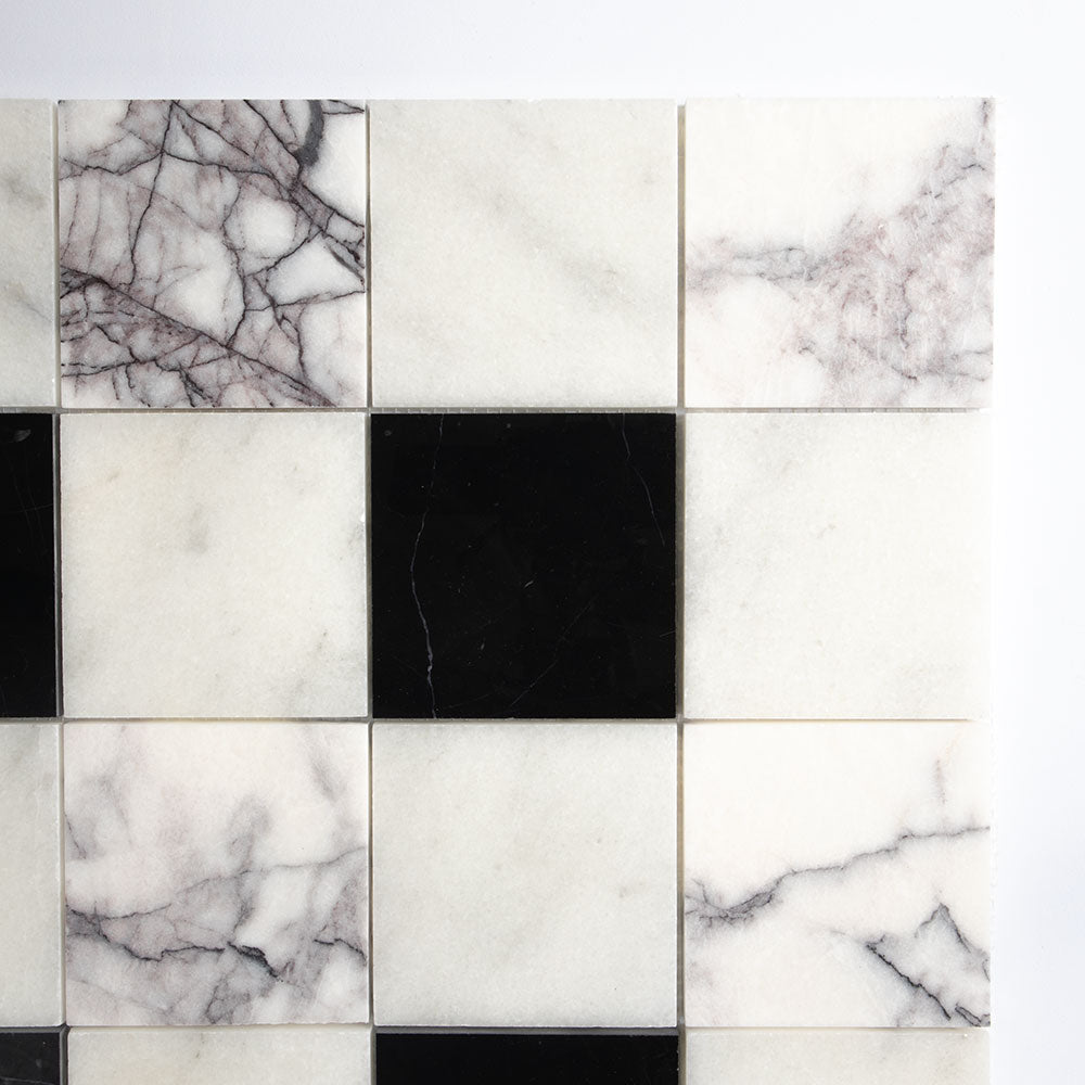 Avalon, Black, Lilac Polished Marble Mosaics 16Γ16 (MS90863)