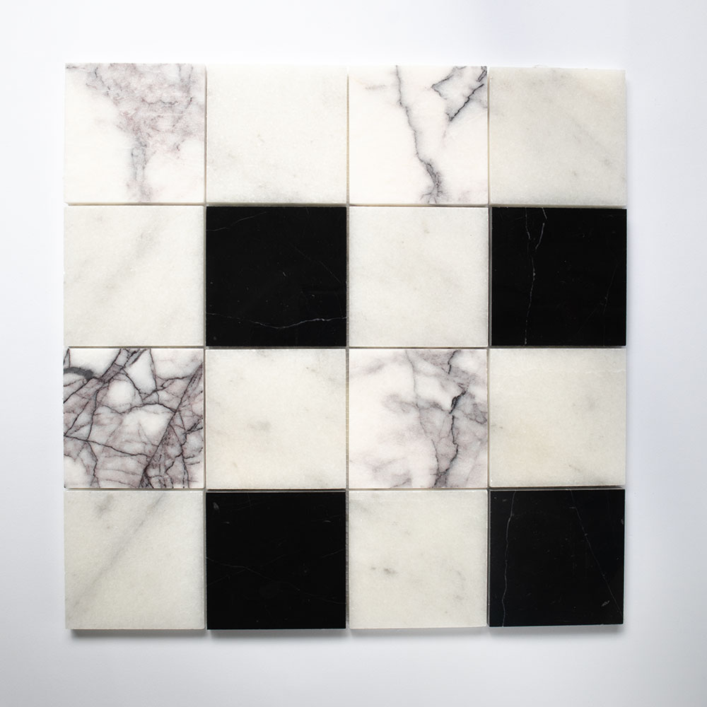 Lilac, Black, Avalon Polished Marble Mosaic 16×16 Image