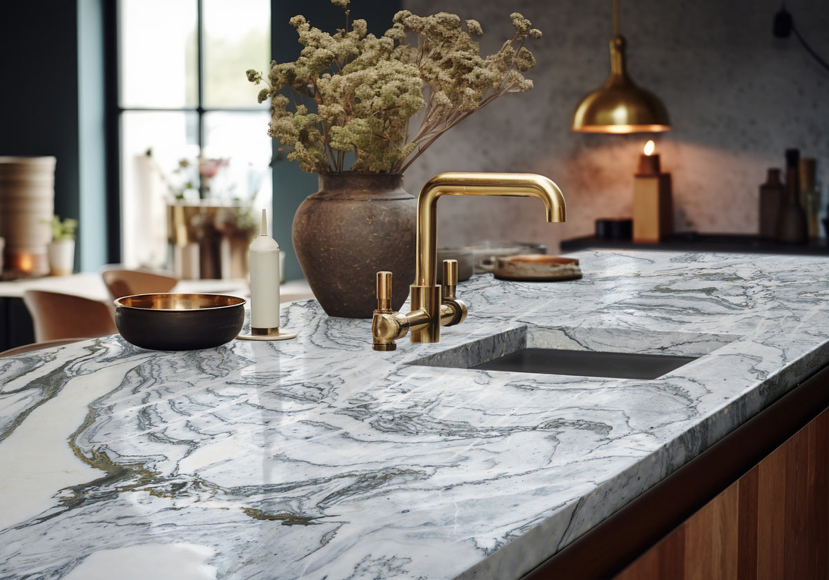 Cipollino Gray Honed Marble Slab Random (SL91336)