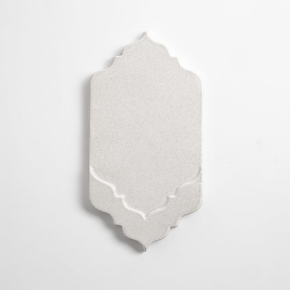 Cloud White Glossy Musa Ceramic Accent Tiles 4×7 1/2