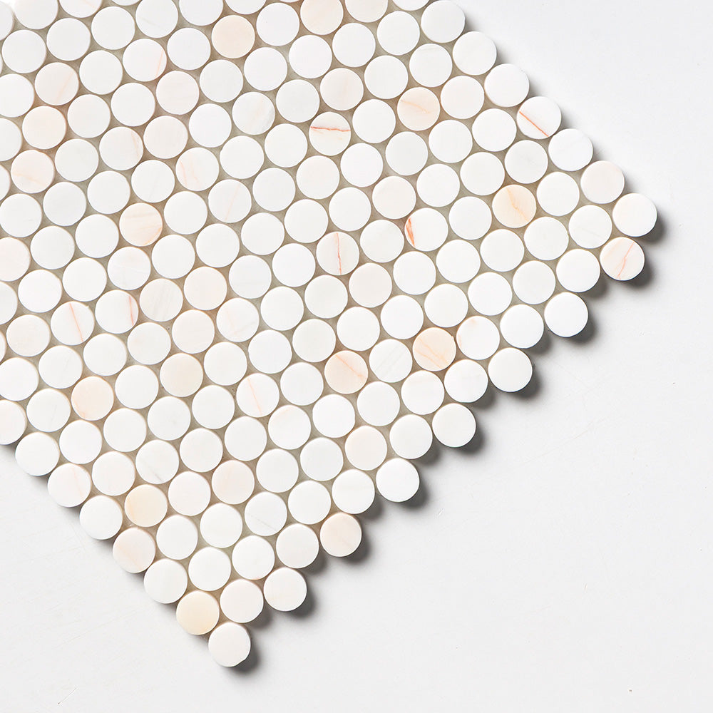 Confetti Honed Penny Round Marble Mosaics 11 1/2×11 1/2 (MS02681)