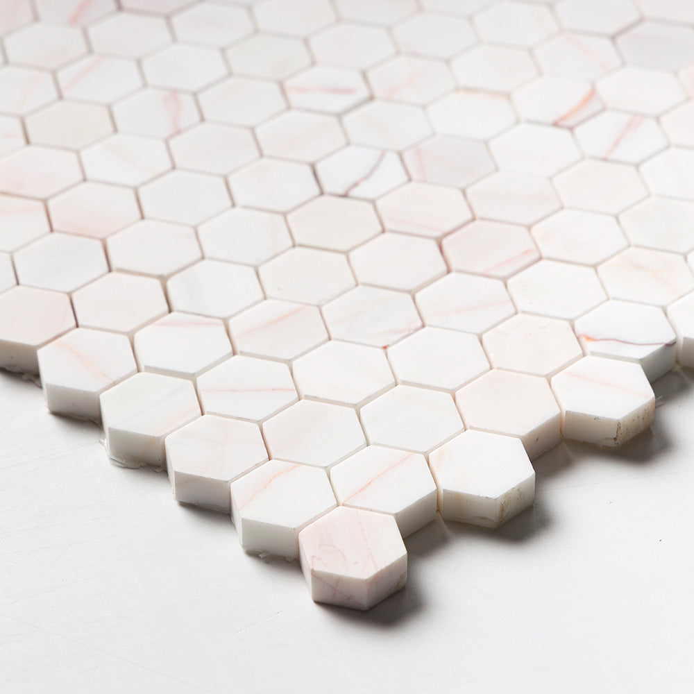 Confetti Honed Hexagon Marble Mosaics 11 5/8×12 3/8 (MS02682)