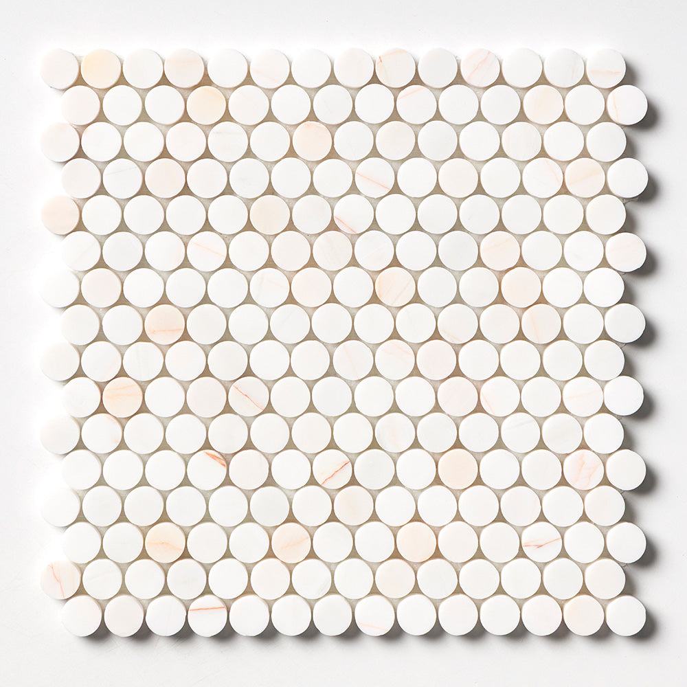 Confetti Honed Penny Round Marble Mosaic 11 1/2×11 1/2 Image
