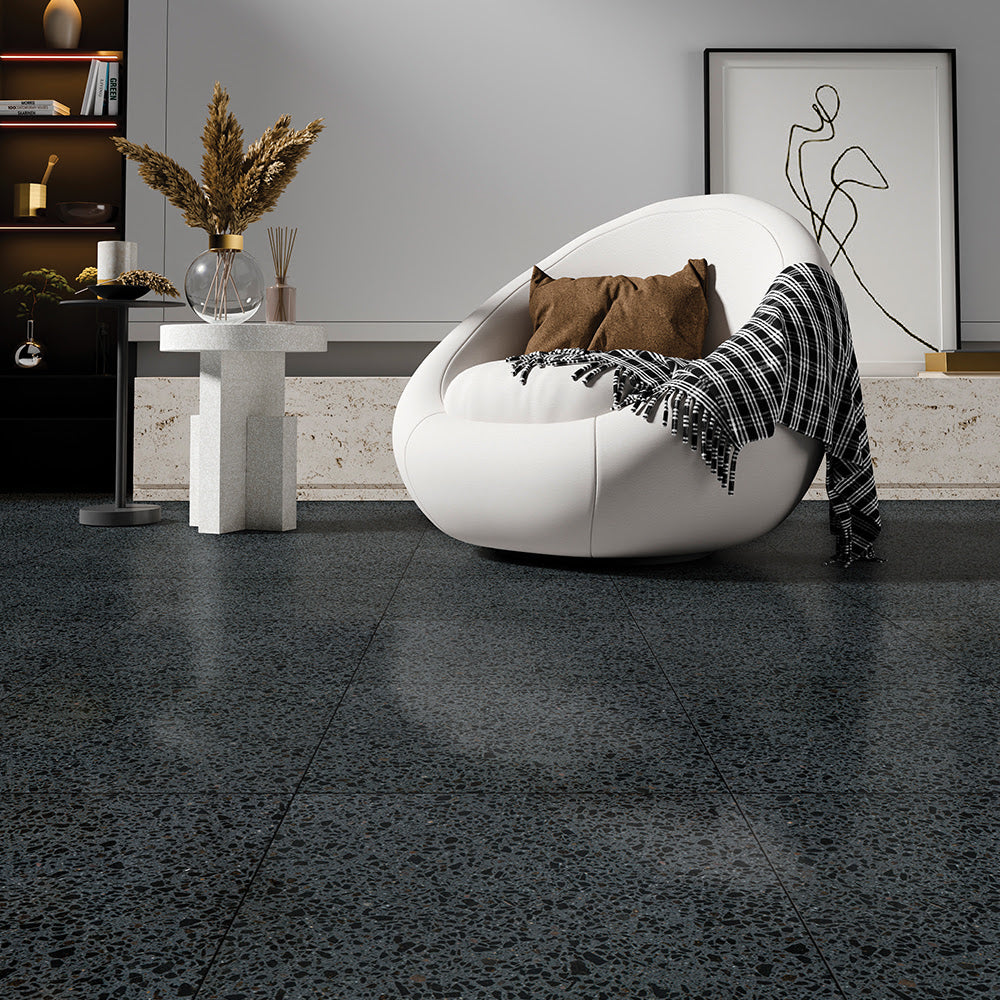 Cool Mood Honed Terrazzo Tiles 15 3/4×15 3/4