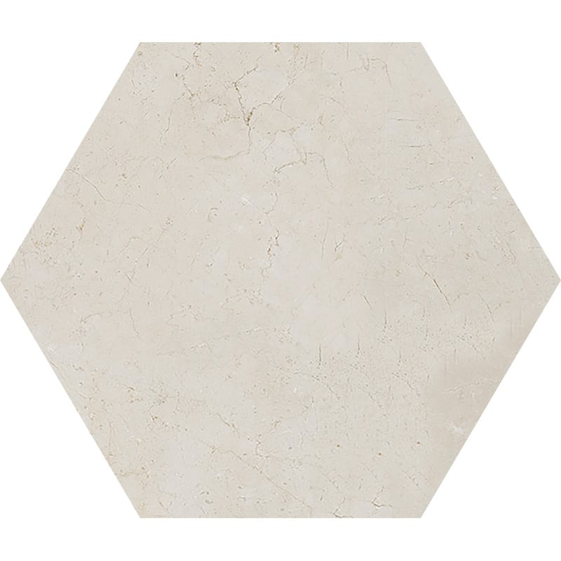 Hexagon Crema Marfil Polished Marble Waterjet Decos 5 25/32Γ5 Image