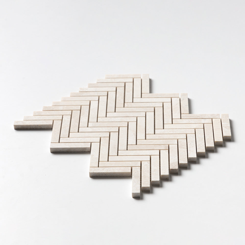 Delano Honed Herringbone 5/8Γ3 Marble Mosaics 10 7/16Γ12 13/16 (MS02347)