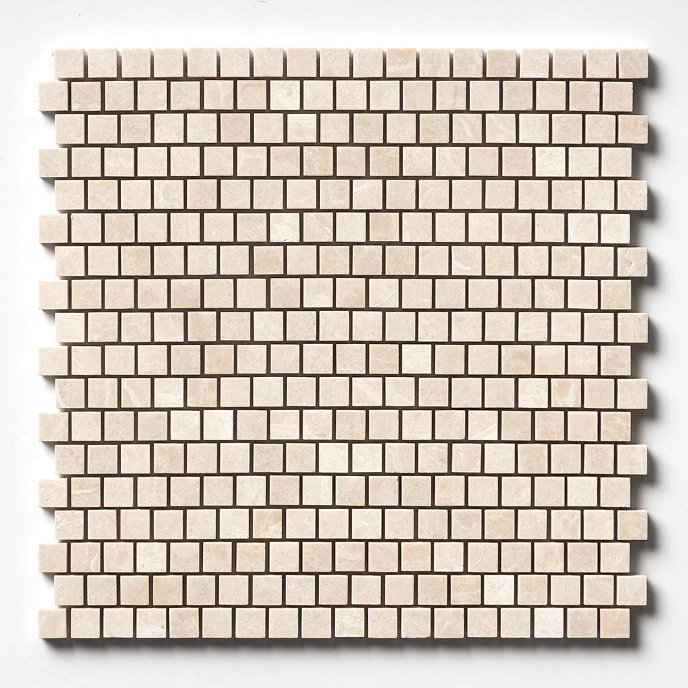 Delano Honed Staggered Joint 5/8Γ5/8 Marble Mosaic 12Γ12 Image