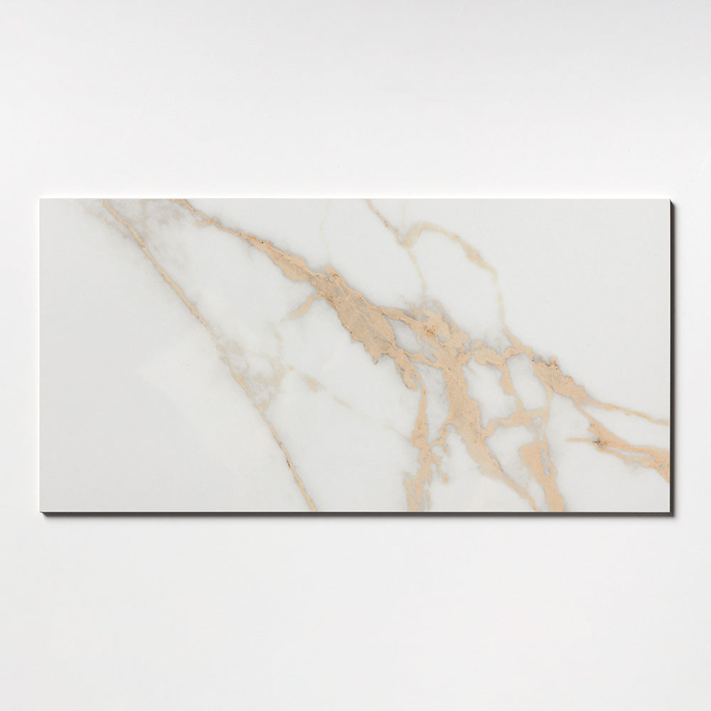 Calacatta Oro Polished Porcelain Tile 12×24 Image
