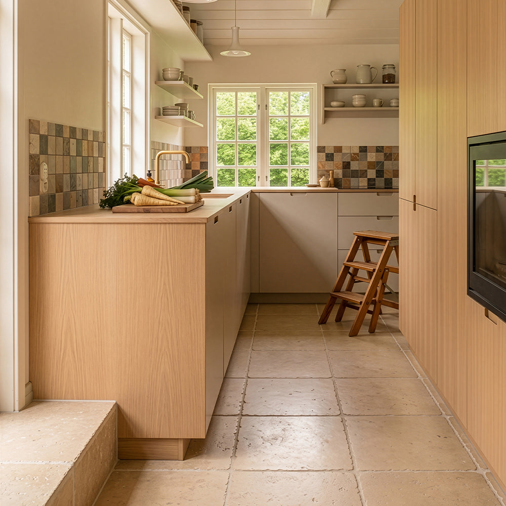 Desert Path Brushed Limestone Tiles 16×16
