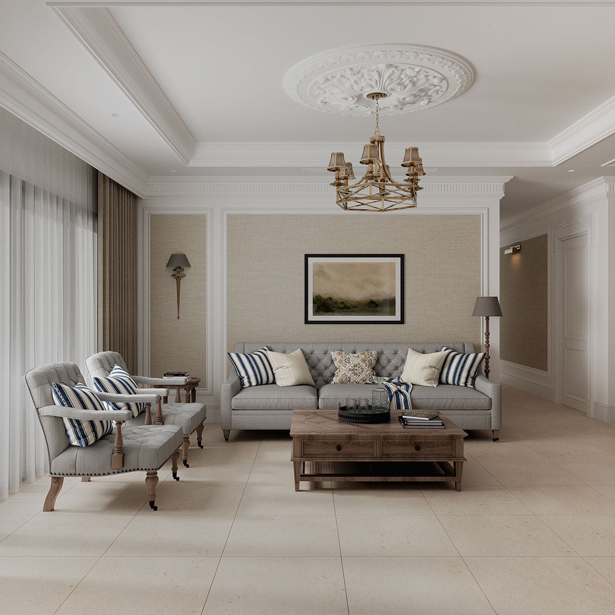 Desert Path Brushed Limestone Tiles 24×24