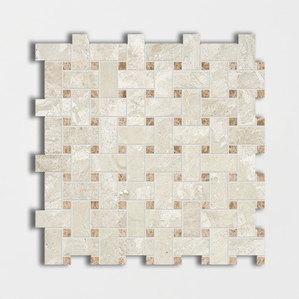 Diana Royal¶dise Honed Basket Weave Marble Mosaic 12×12 Image