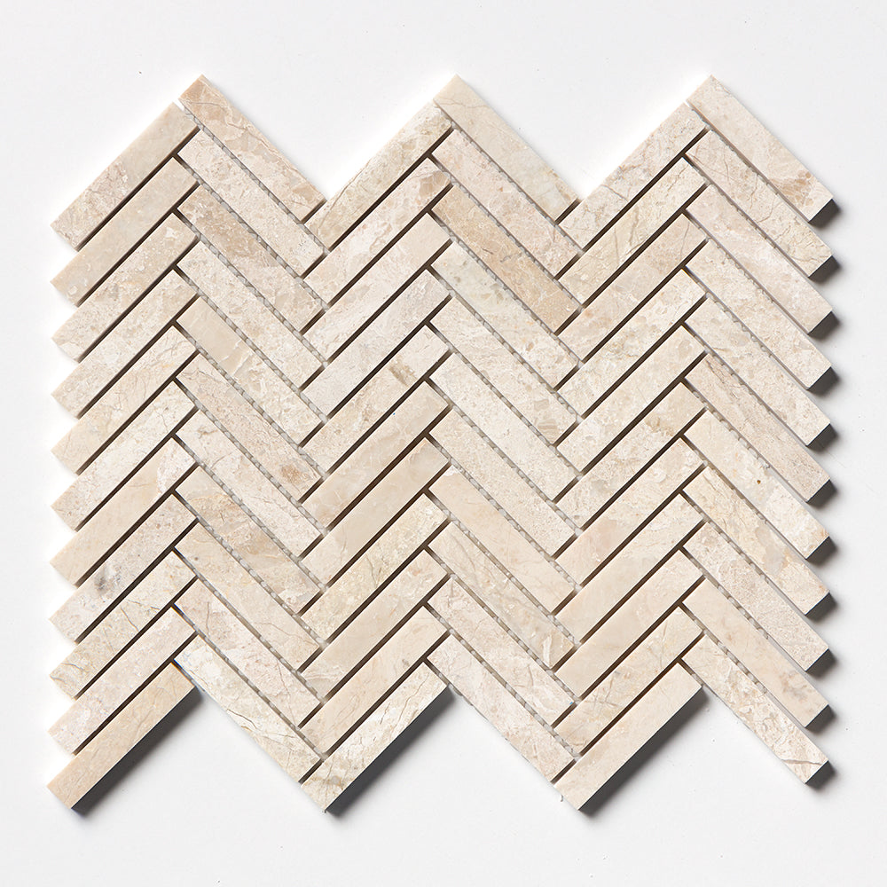 Diana Royal Honed Herringbone Marble Mosaic 11 5/8Γ12 3/8 Image