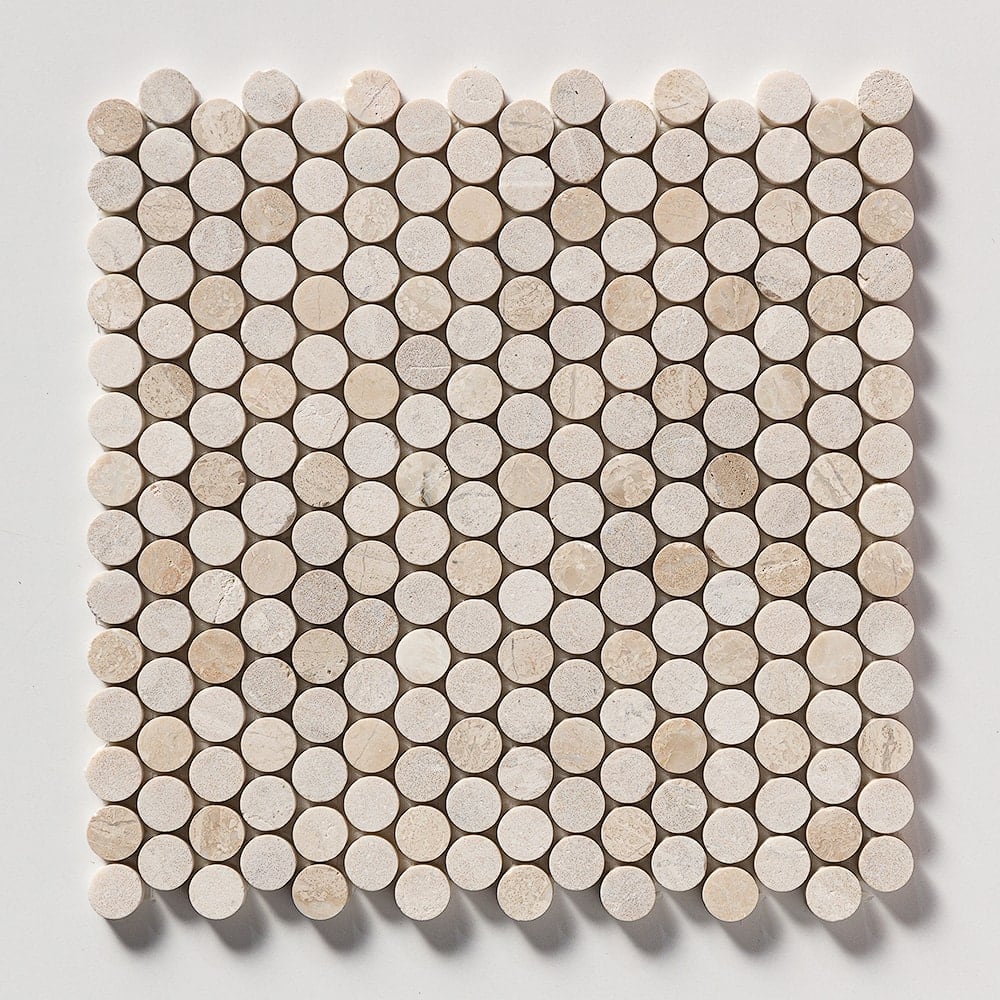 Diana Royal Multi Finish Penny Round Marble Mosaic 11 1/4Γ11 3/4 Image