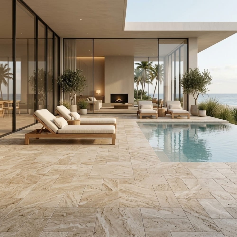 Diana Royal Textured Marble Pavers Versailles Pattern (TL17724)
