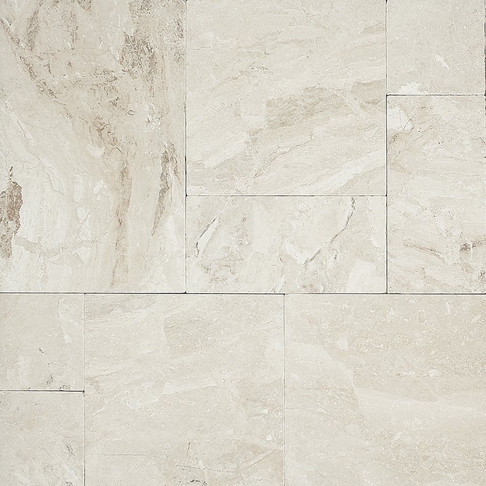 Marble Systems Diana Royal Tumbled & Antiqued Marble Diana Royal rugged tile pattern swatch — available at Surface Group