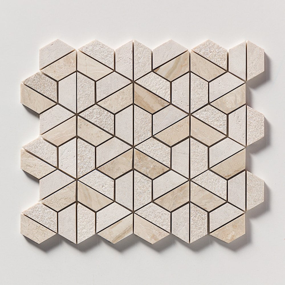 Diana Royal Textured 3d Hexagon Marble Mosaic 10 3/8×12 Image