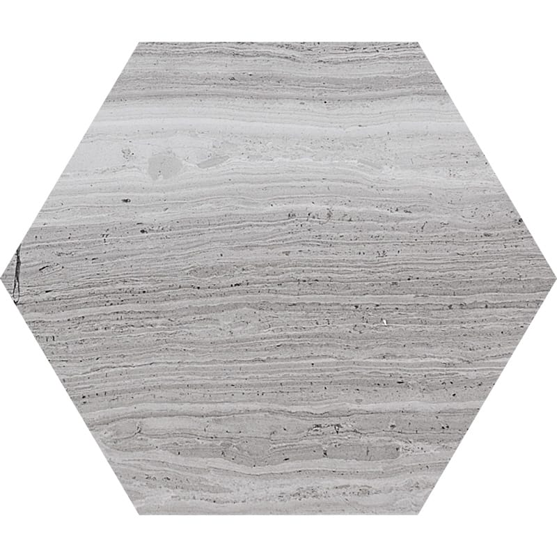 Hexagon Haisa Light Honed Marble Waterjet Decos 5 25/32×5 Image