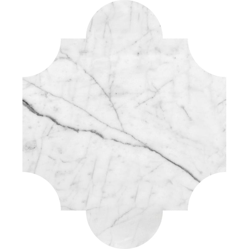 San Felipe White Carrara C Polished Marble Waterjet Decos 8Γ9 3/4 Image