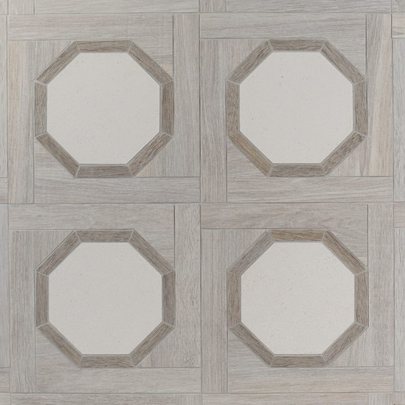 Marble Systems District multi finish limestone tile pattern swatch — available at Surface Group