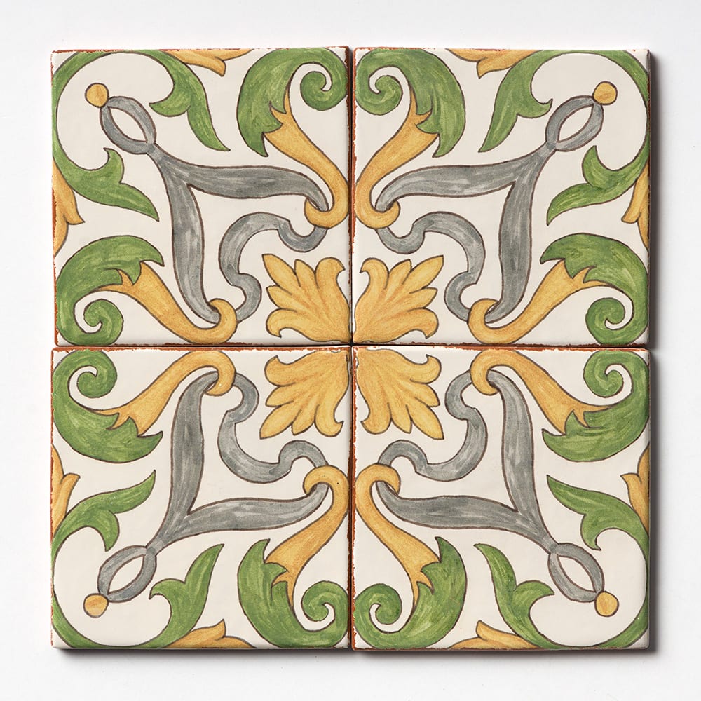 Marble Systems Evora Terracotta Beige, Green, Gray matte terracotta tile pattern swatch — available at Surface Group