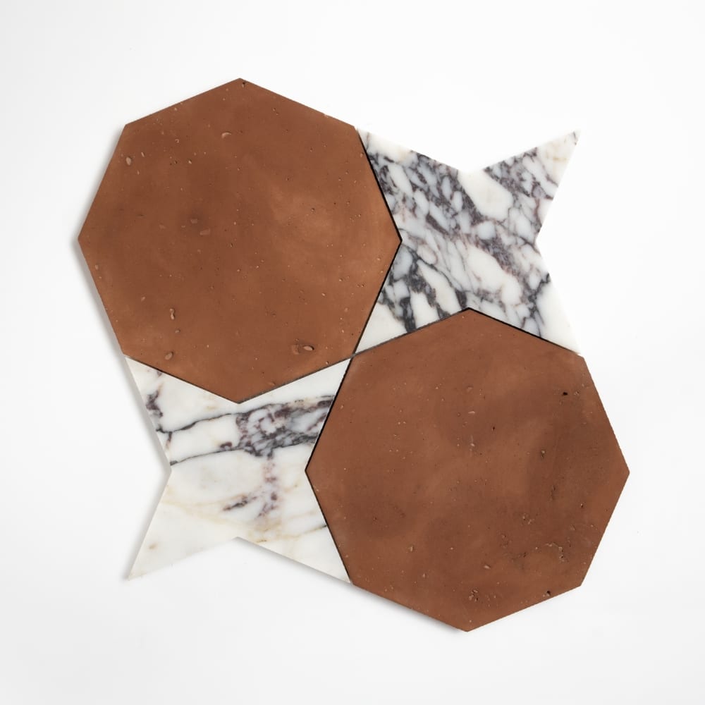 Rustic Terracotta, Calacatta Viola Honed Ottaglio Marble Mosaic 12Γ12 Image
