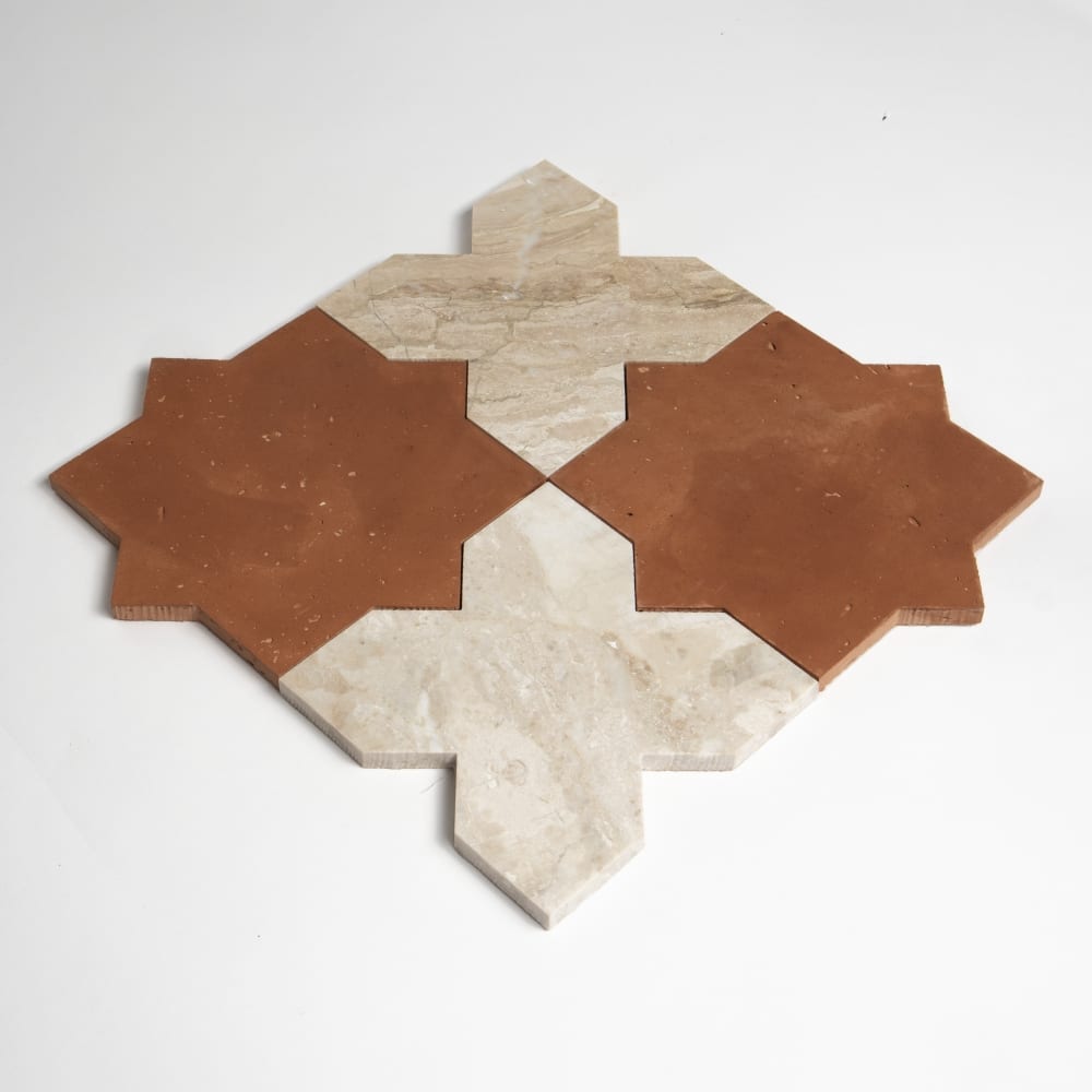 Diana Royal, Rustic Terracotta Honed Crocelle Marble Mosaics 11 11/16x 11 11/16 (YNR90453)