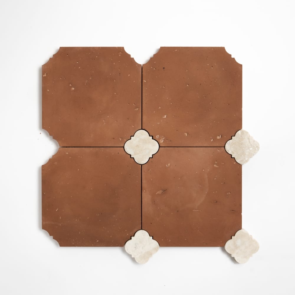 Diana Royal, Rustic Terracotta Honed Quatrella Marble Mosaic 11 5/8×11 5/8 Image